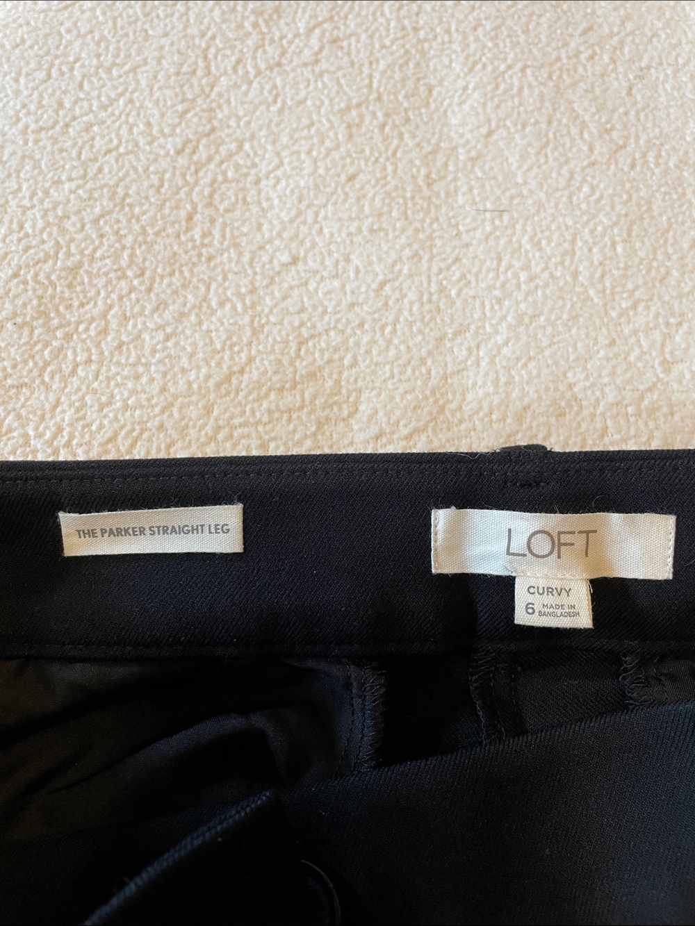 LOFT Parker Straight Leg Curvy Pants in Black